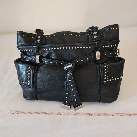 B. MAKOSKY Studded Black Super Soft Leather purse - Picture 12 of 13